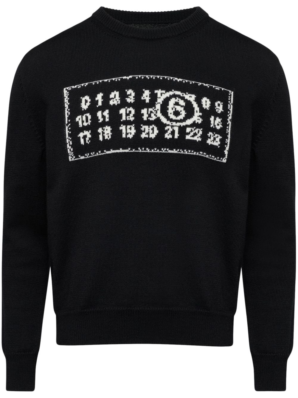 MM6 MAISON MARGIELA Chic Contrast Logo Wool Blend Sweater