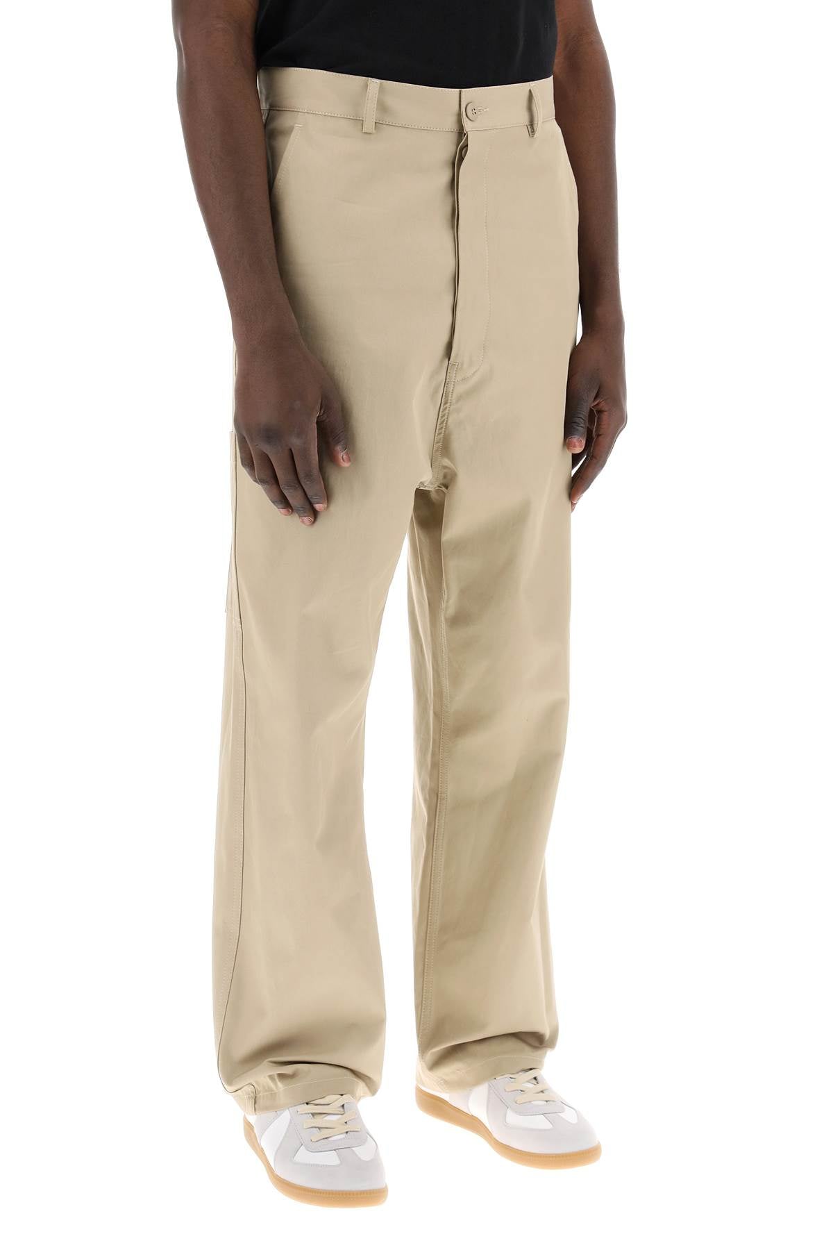 MM6 MAISON MARGIELA Men's Beige Loose Straight Leg Pants for SS24