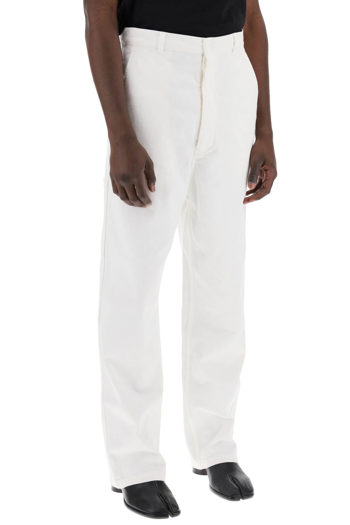 MM6 MAISON MARGIELA Men's Cotton Bull Pants in White for SS24