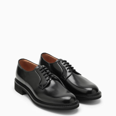 簡約黑色真皮低帮系帶男鞋 - FW23系列