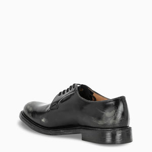 CHURCH'S Elegant Black Derby Dress Shoes with Vintage Finish