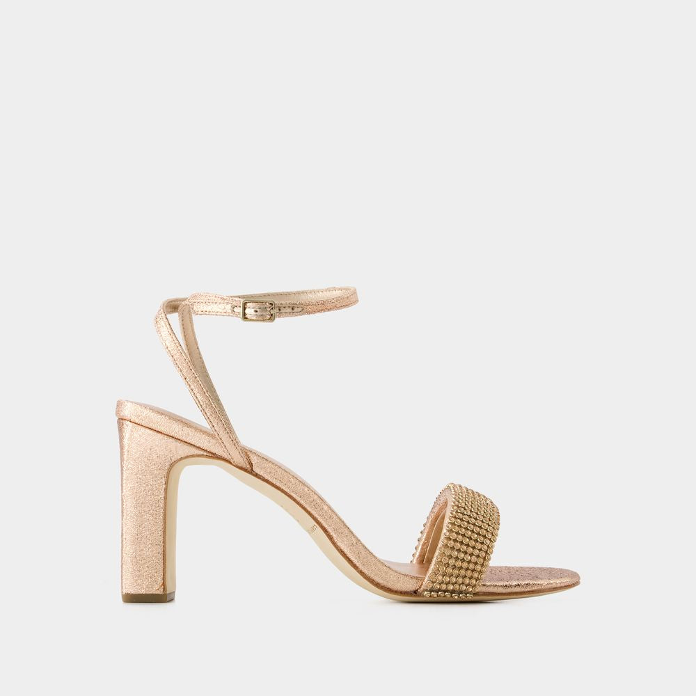 LOEFFLER RANDALL Elegant Tan Rhinestone Sandals for Women