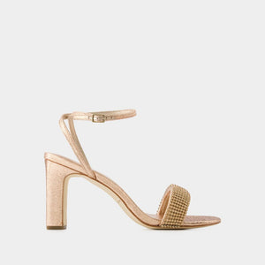 LOEFFLER RANDALL Elegant Tan Rhinestone Sandals for Women