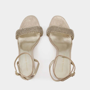 LOEFFLER RANDALL Shay Rhinestone-Embellished Suede Sandals with Medium Heel