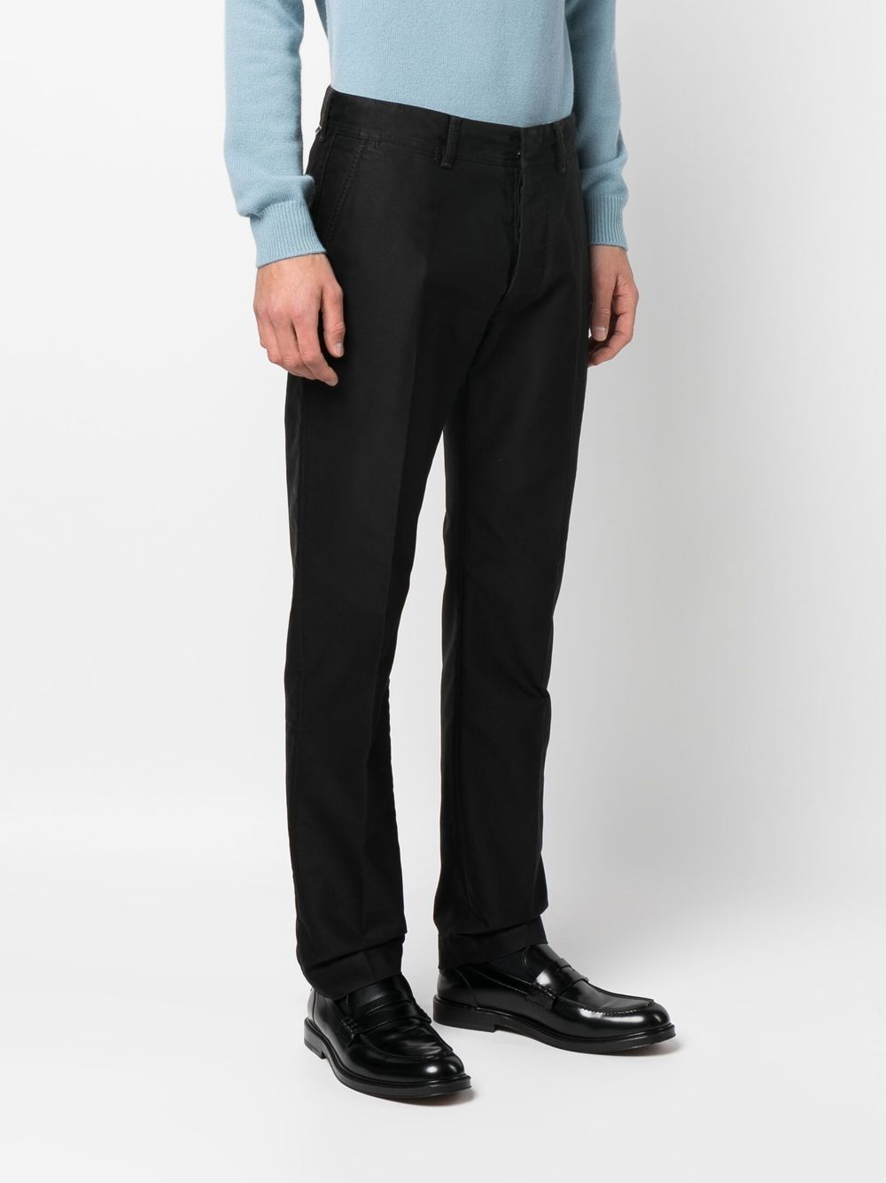 经典黑色贴身修身款男士棉质长裤
