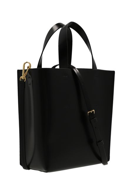 經典黑色皮革手提包 (Sleek Black Leather Tote for Women)