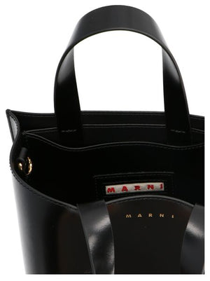 經典黑色皮革手提包 (Sleek Black Leather Tote for Women)