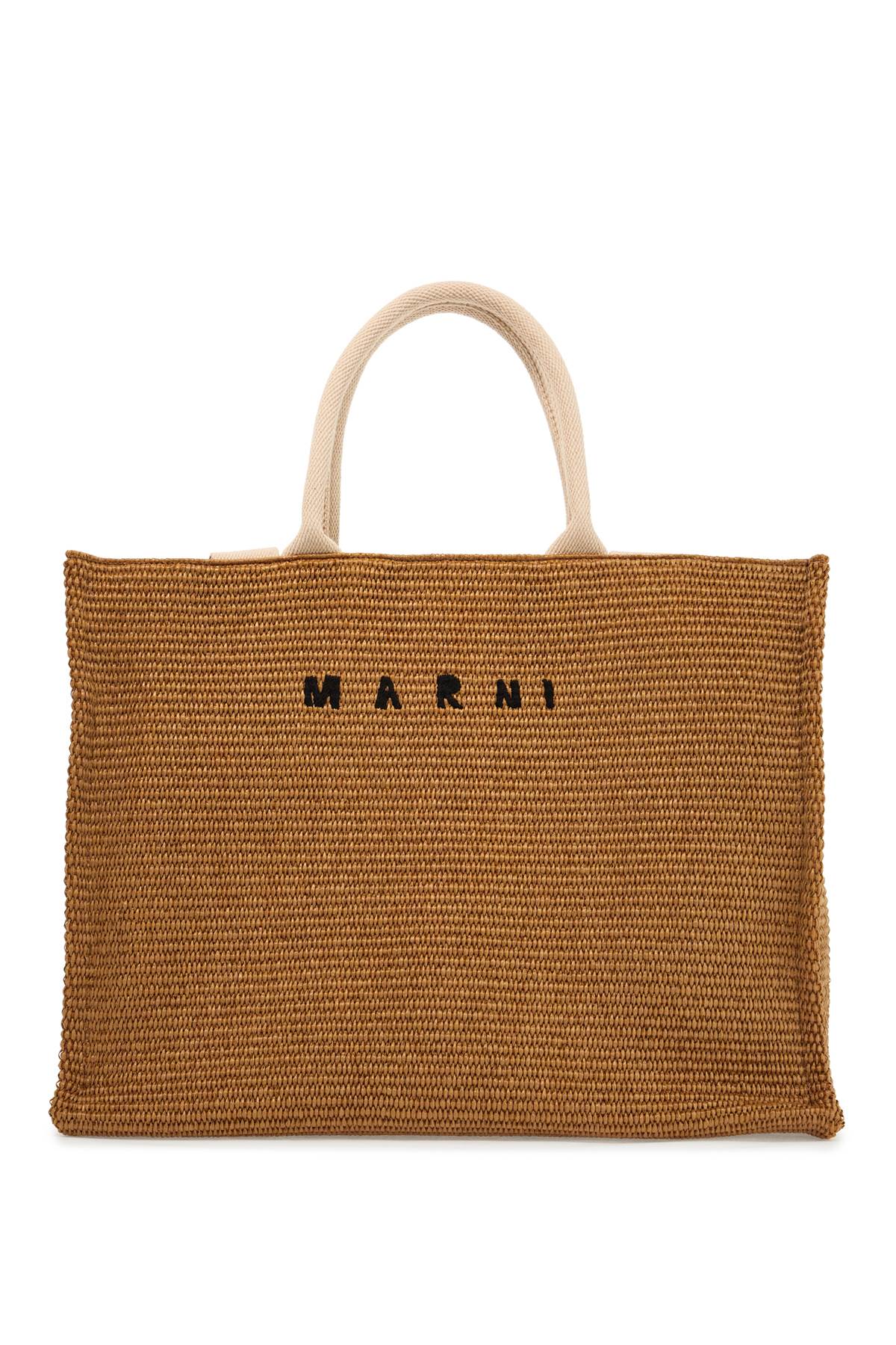 MARNI Large Raffia Effect Tote Handbag