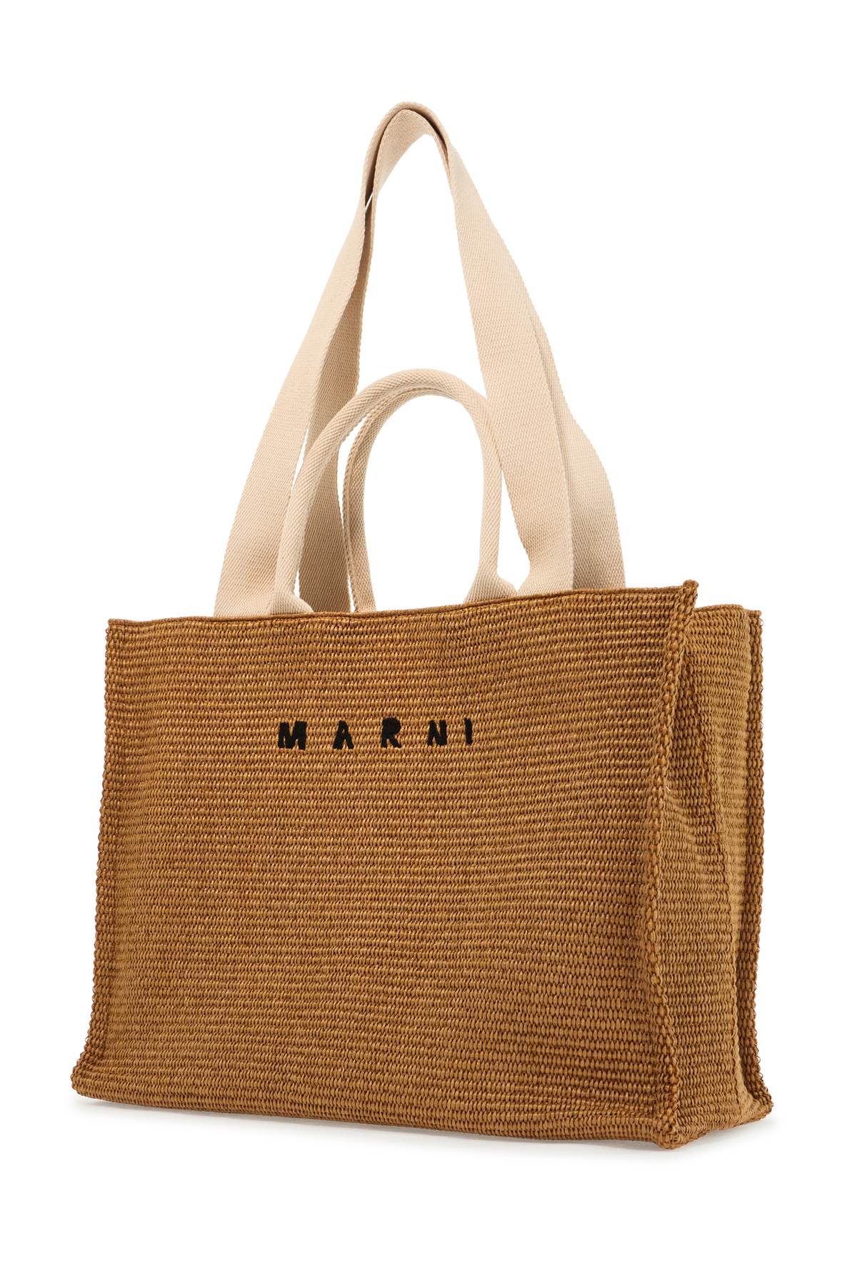 MARNI Large Raffia Effect Tote Handbag