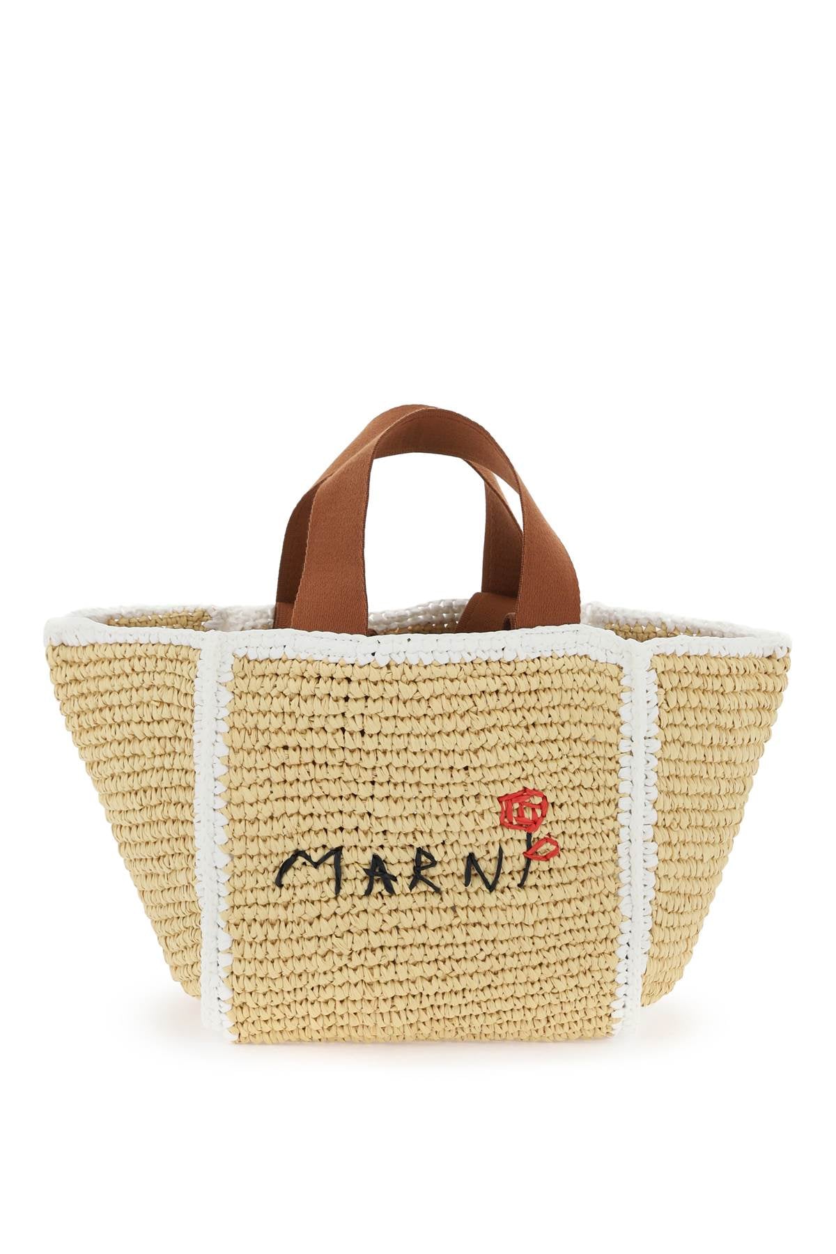 MARNI Black Macramé Sillo Tote Handbag for Women - SS24