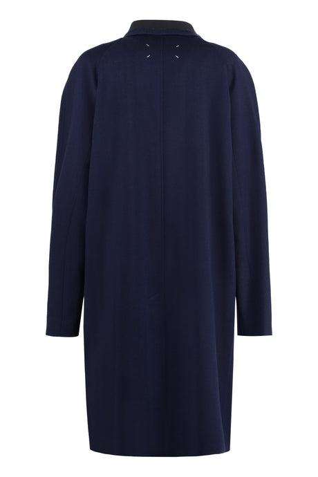 Blue Single-Breasted Wool Jacket for Women by MAISON MARGIELA