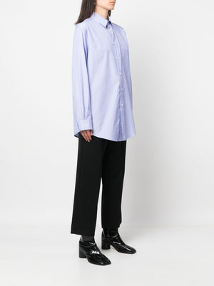 MAISON MARGIELA Light Blue Cotton Shirt - Straight Cut