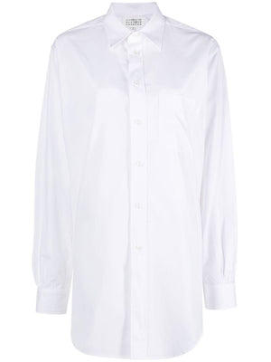 MAISON MARGIELA Optical White Cotton Poplin Shirt for Women