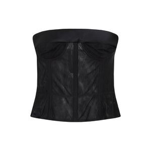 MAISON MARGIELA Fitted Mesh Bustier Top for Women - Elegant and Edgy