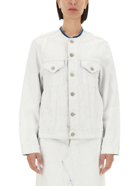 MAISON MARGIELA Collarless Denim Jacket - Regular Fit, Size 42 IT