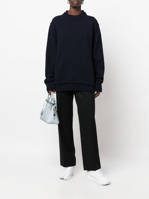 MAISON MARGIELA Navy Blue Layered Wool Blend Sweater