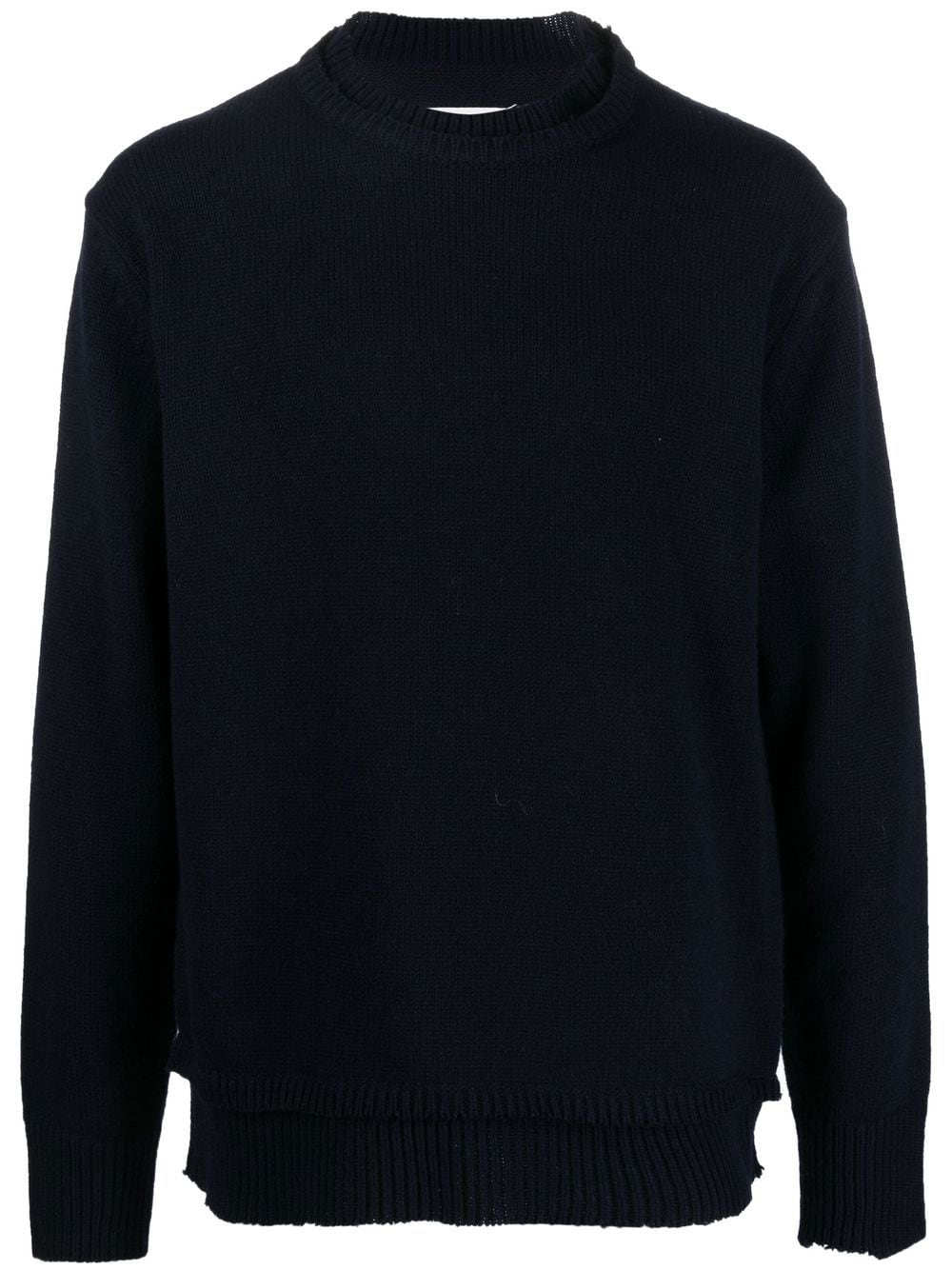 MAISON MARGIELA Navy Blue Layered Wool Blend Sweater