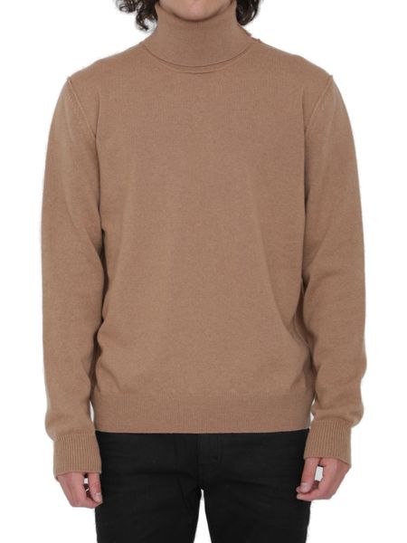 MAISON MARGIELA Mens Cashmere Turtleneck Sweater - FW23 Camel