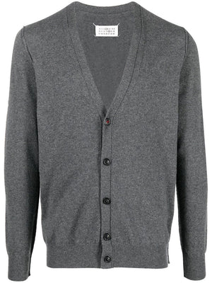 MAISON MARGIELA Button-Up Cashmere Cardigan - Dark Grey