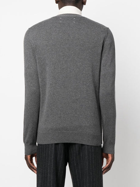 MAISON MARGIELA Button-Up Cashmere Cardigan - Dark Grey