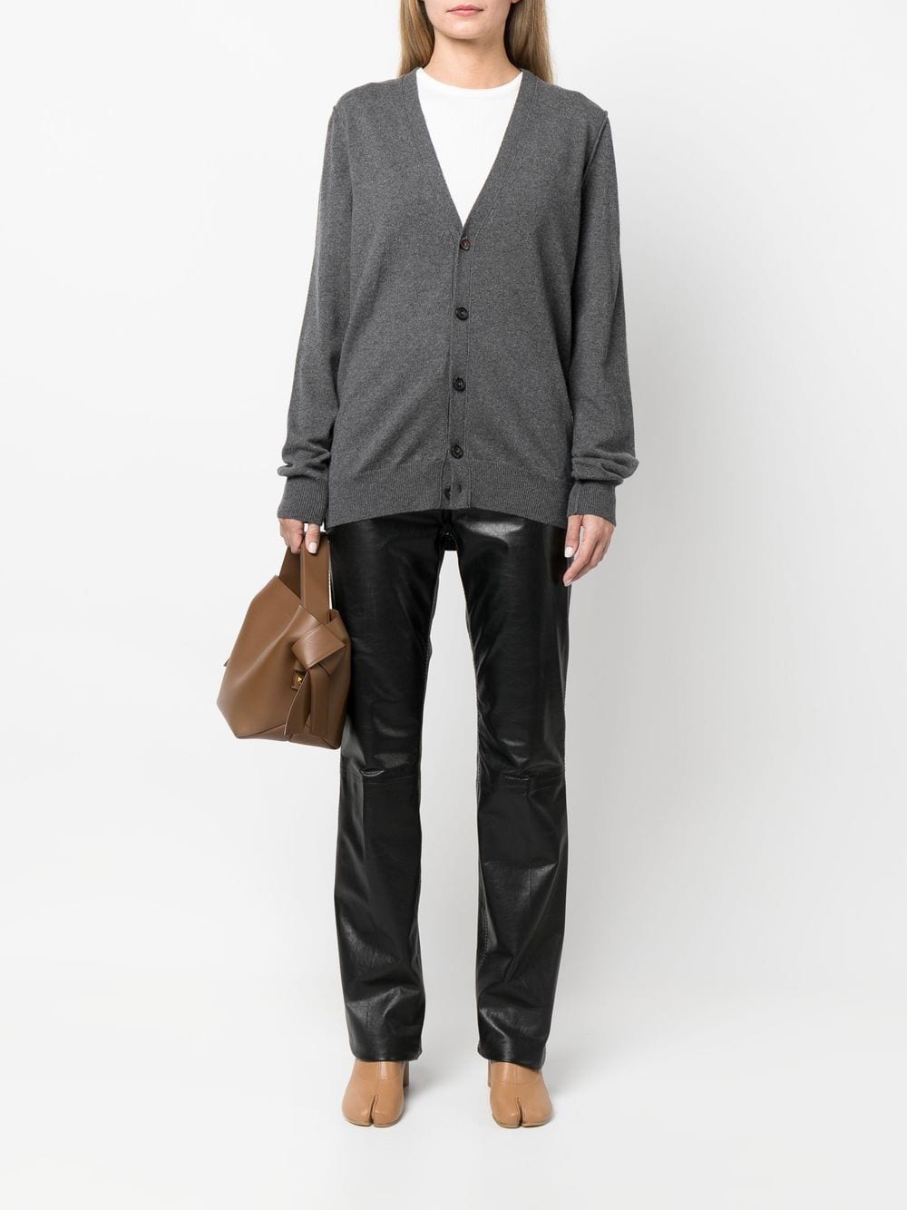 MAISON MARGIELA Button-Up Cashmere Cardigan - Dark Grey