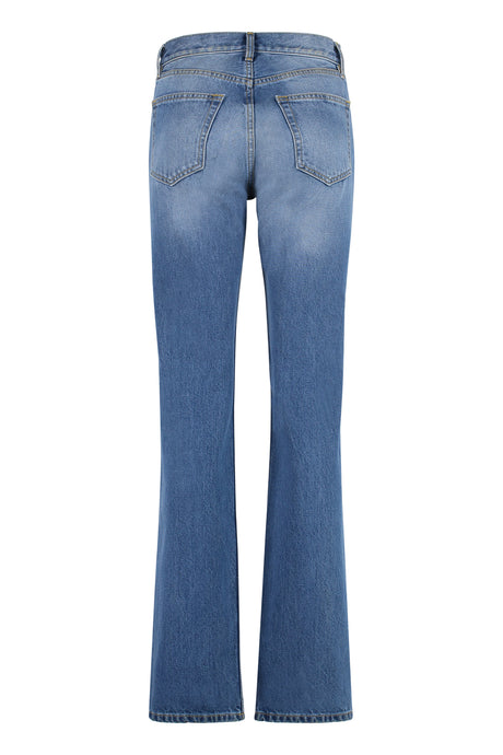 MAISON MARGIELA Blue Straight-Leg Jeans with Contrast Stitching and Silver Metal Rivets for Men