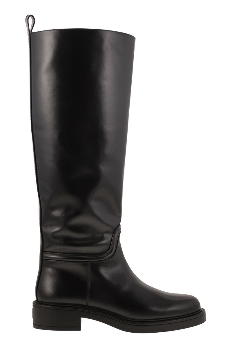 STUART WEITZMAN Celia Mini Leather Boot with Lightweight Heel