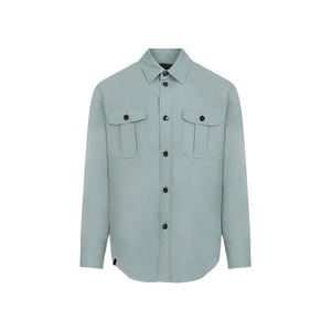 BRIONI Silk Men's Blue Cardigan for SS24 Season