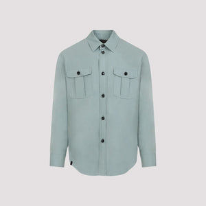 BRIONI Silk Men's Blue Cardigan for SS24 Season