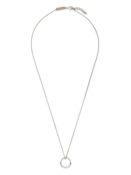 MAISON MARGIELA Statement Silver Circle Motif Pendant Necklace