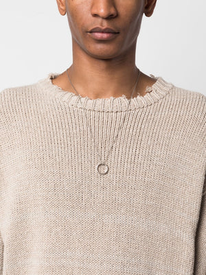 MAISON MARGIELA Statement Silver Circle Motif Pendant Necklace