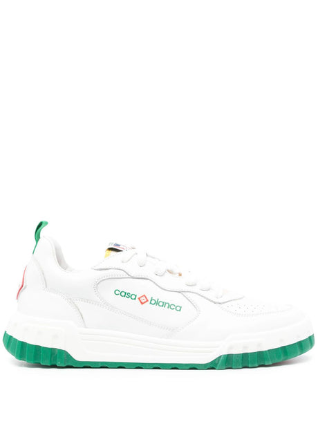 Casablanca Casa-Style Leather Sneakers for Men - Green/White