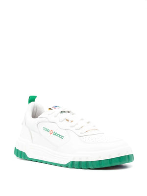 Casablanca Casa-Style Leather Sneakers for Men - Green/White