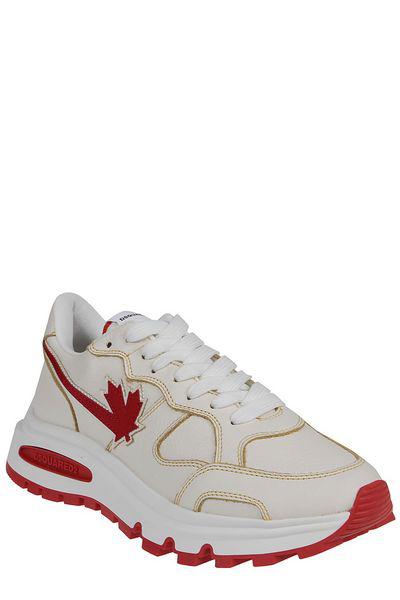 DSQUARED2 Men's White and Red Low Top Sneakers for FW22