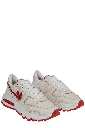 DSQUARED2 Men's White and Red Low Top Sneakers for FW22