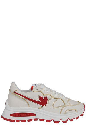 DSQUARED2 Men's White and Red Low Top Sneakers for FW22