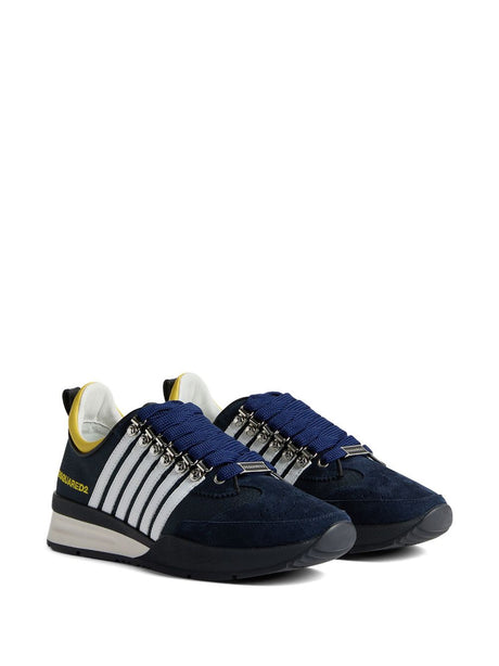 Navy Blue Multicolour Low Top Sneakers for Men