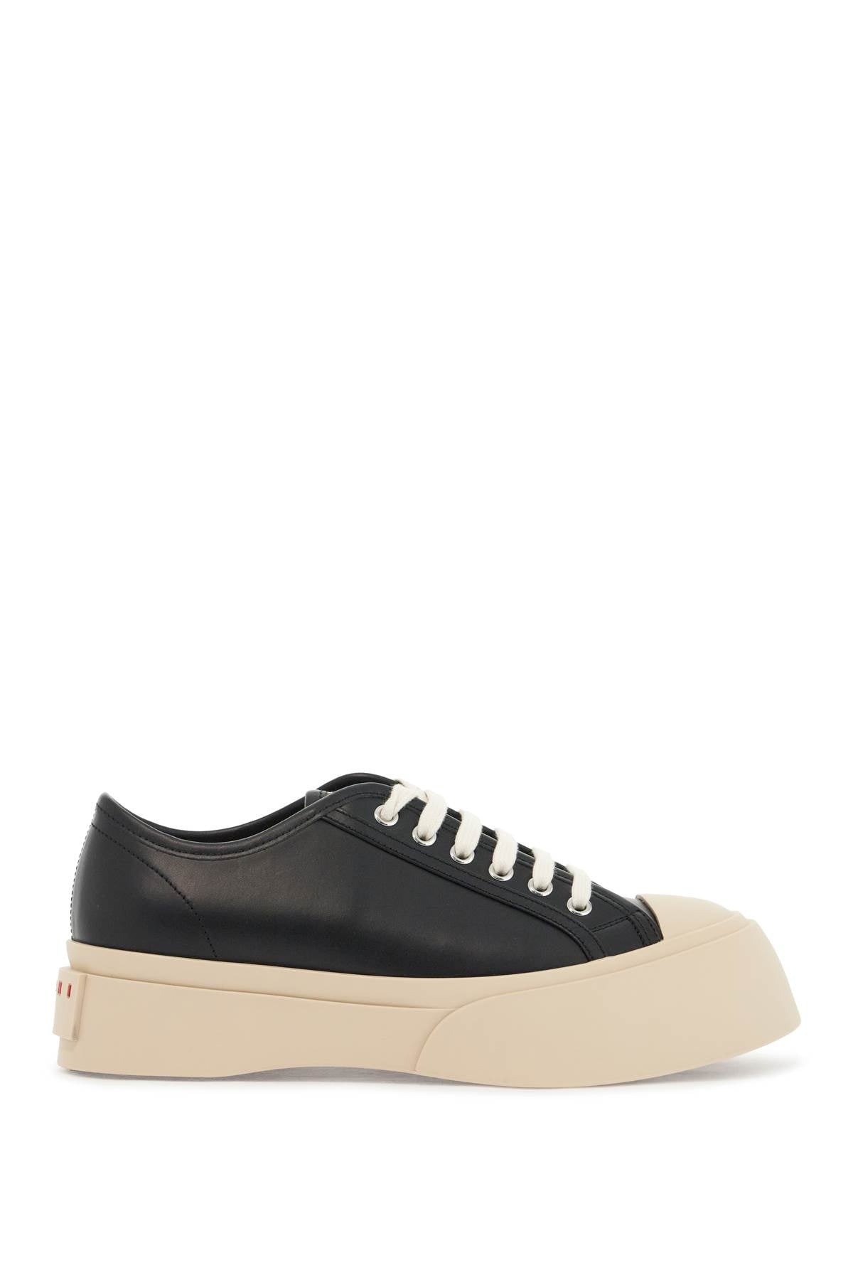 MARNI Oversized Leather Sneakers in Classic Black