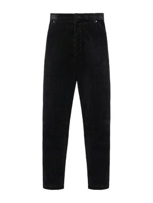 VELLUTO COSTE Velvet Trousers for Men in Nero Color - FW23 Collection
