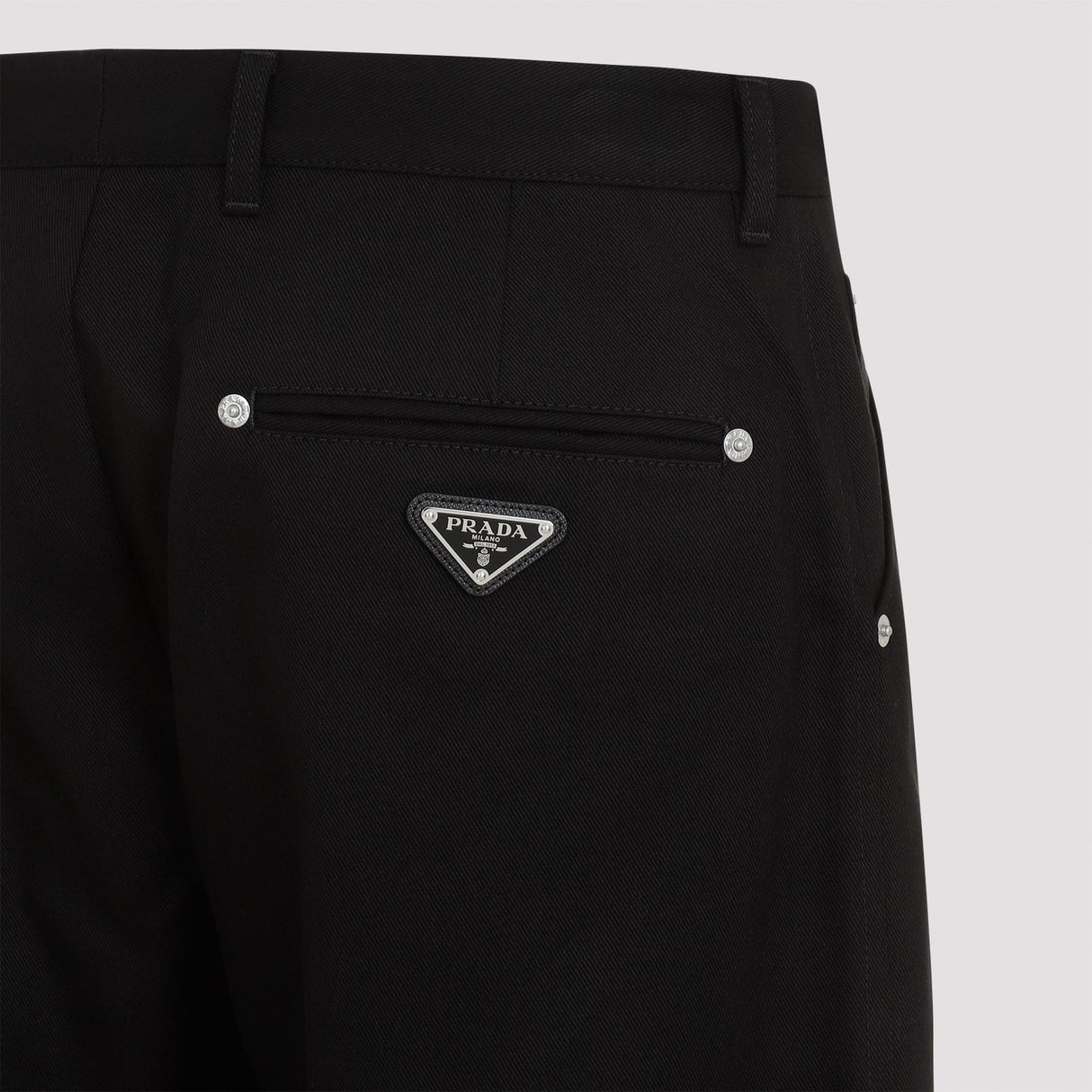 PRADA Essential Midnight Black Cotton Trousers