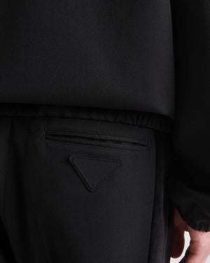 PRADA Classic Black Woven Pants for Men from the SS24 Collection