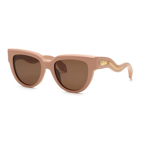 ROBERTO CAVALLI Chic Havana Sunglasses with Gold Mirror Lenses