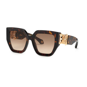 ROBERTO CAVALLI Elegant Shiny Black Sunglasses with Smoke Gradient Lens