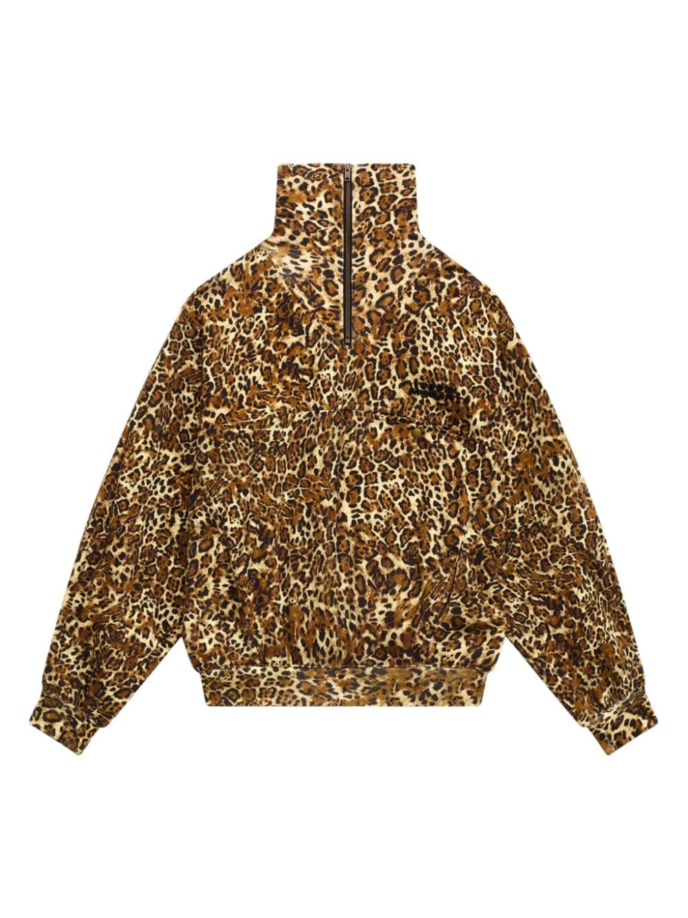 ISABEL MARANT Leopard Print Sweatshirt with Half Zip