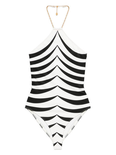 TOM FORD Striped Halterneck Swimsuit