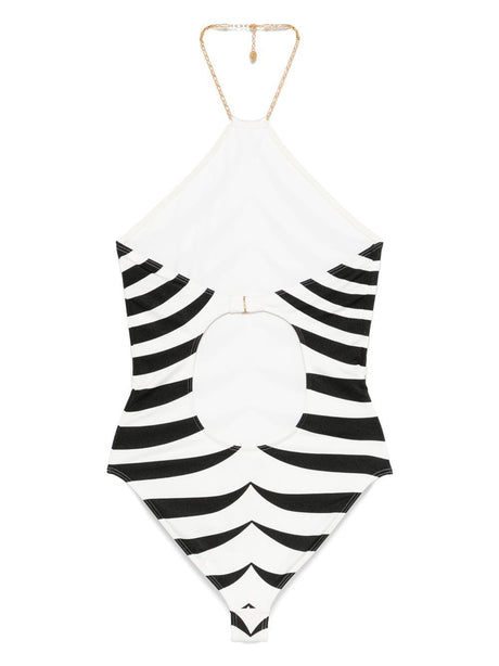 TOM FORD Striped Halterneck Swimsuit