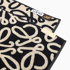 LOEWE Anagram Logo Cotton Terry Beach Towel - Navy & Beige