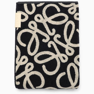 LOEWE Anagram Logo Cotton Terry Beach Towel - Navy & Beige