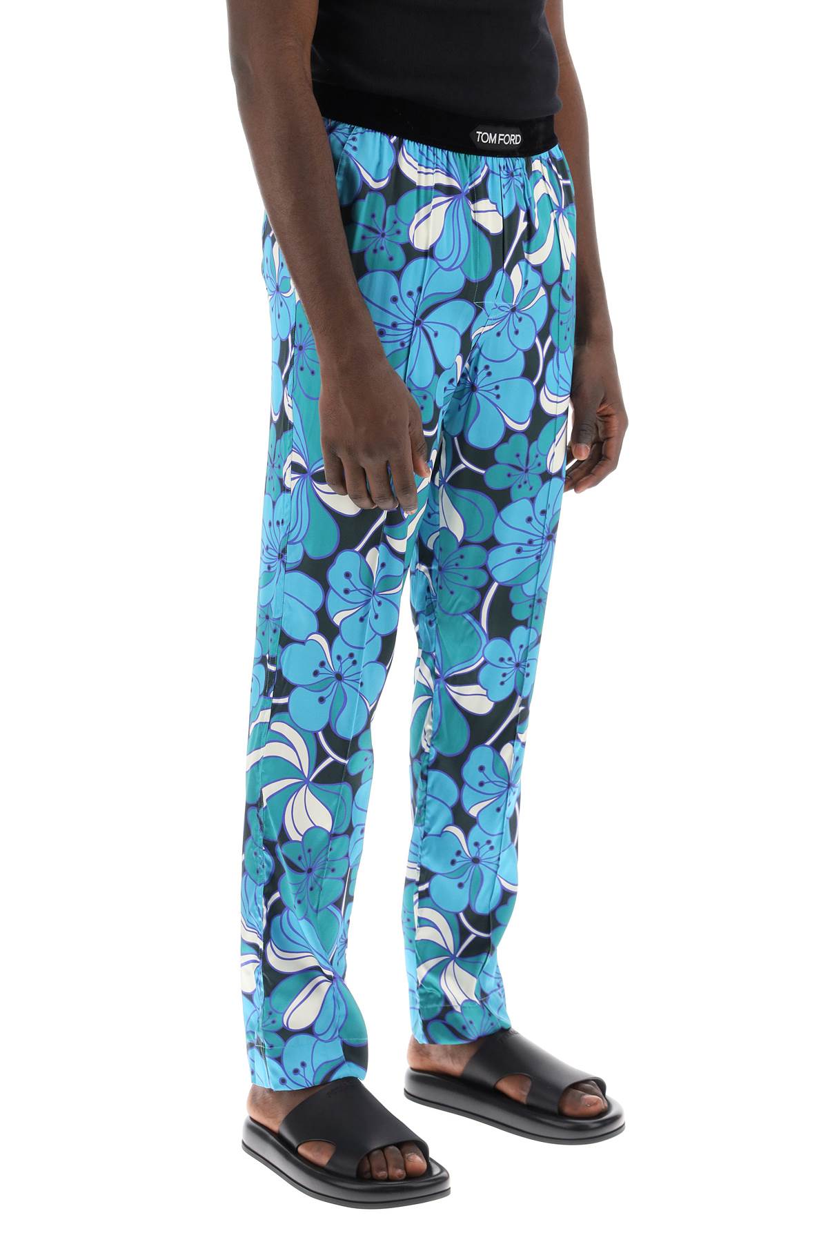 Floral Silk Pajama Pants for Men