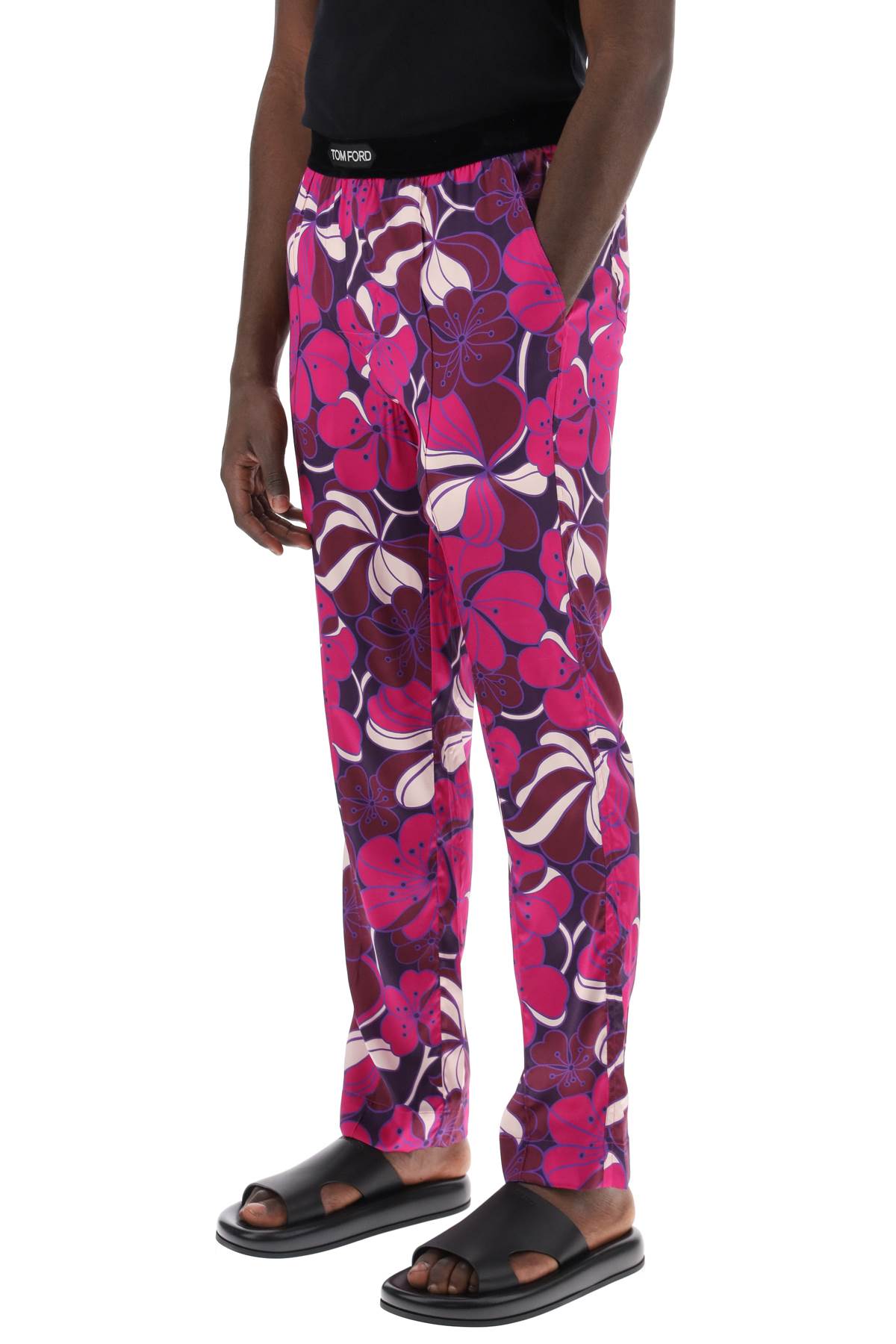 Floral Silk Pajama Pants for Men